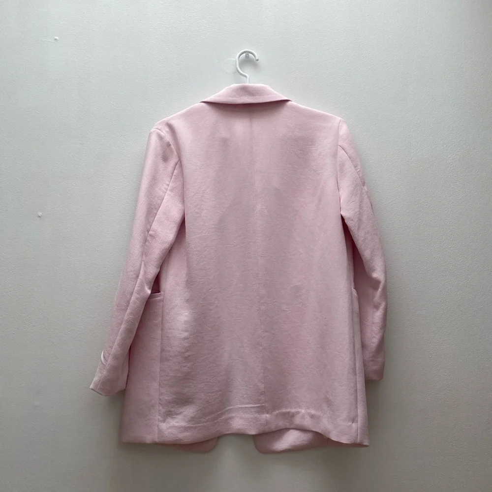 Aritzia - Wilfred Pink Double-Breasted Women's Blazer Dopamine Dressing - Picture 6 of 8